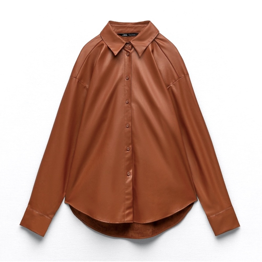Zara Button Down Leather Jacket - image 2